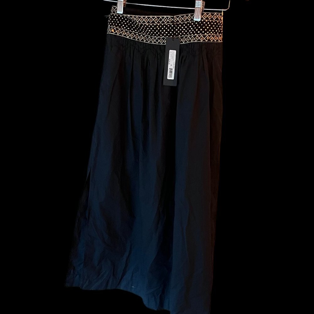 NWT Kobi Halperin Black Skirt with Gold Beads Size 2